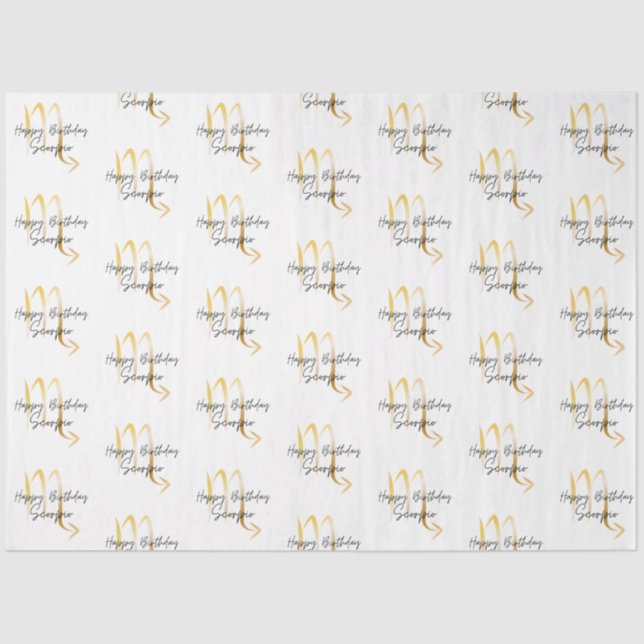 Papier Mousseline Enveloppement d'anniversaire de Scorpio (Recto)