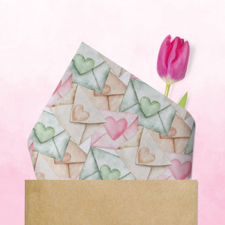 Papier Mousseline Enveloppes et cœurs de la Saint-Valentin