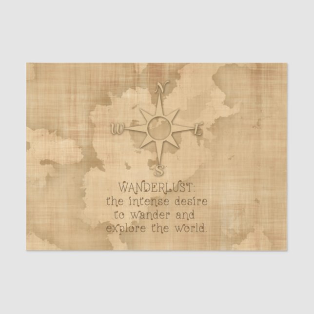 Papier Mousseline Envie de voyager…" Citation de déplacement sur le (Recto)