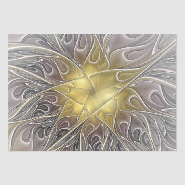 Papier Mousseline Épanouissement avec fleur fractale abstraite moder (Recto)