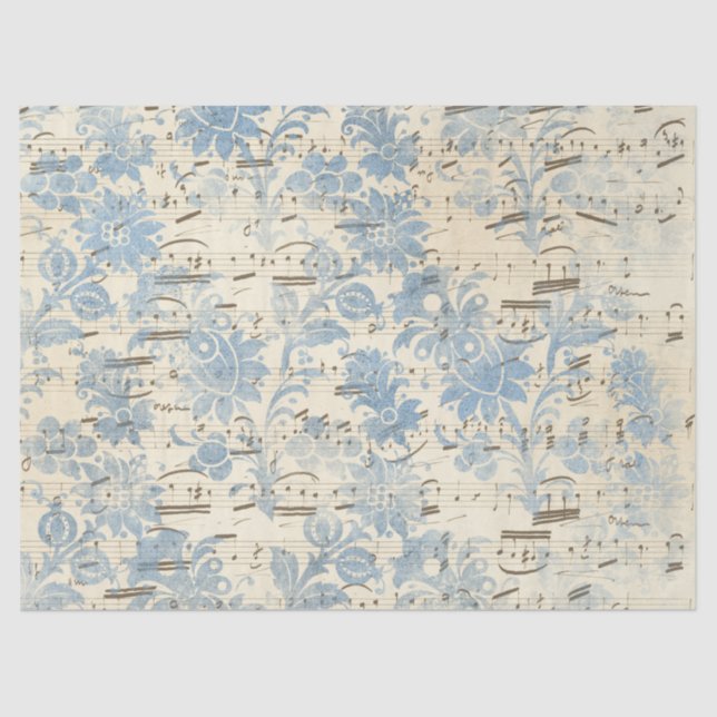 Papier Mousseline Ephemera Blue Paper Series Design 12 (Recto)