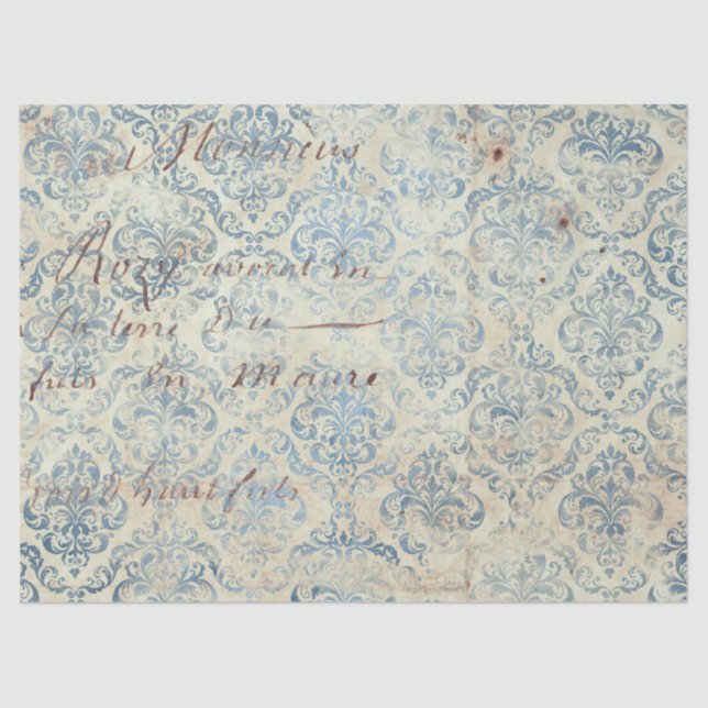 Papier Mousseline Ephemera Blue Paper Series Design 16 (Recto)