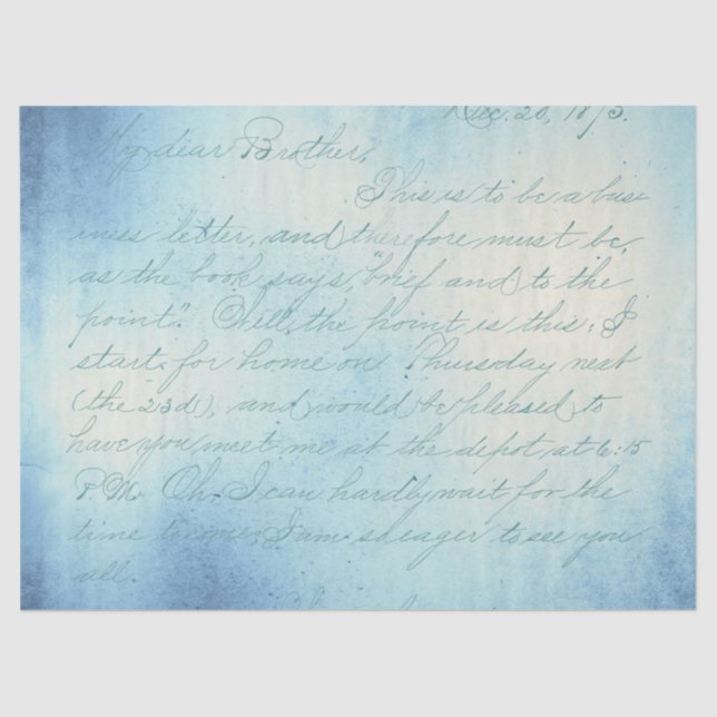 Papier Mousseline Ephemera Blue Paper Series Design 4 (Recto)