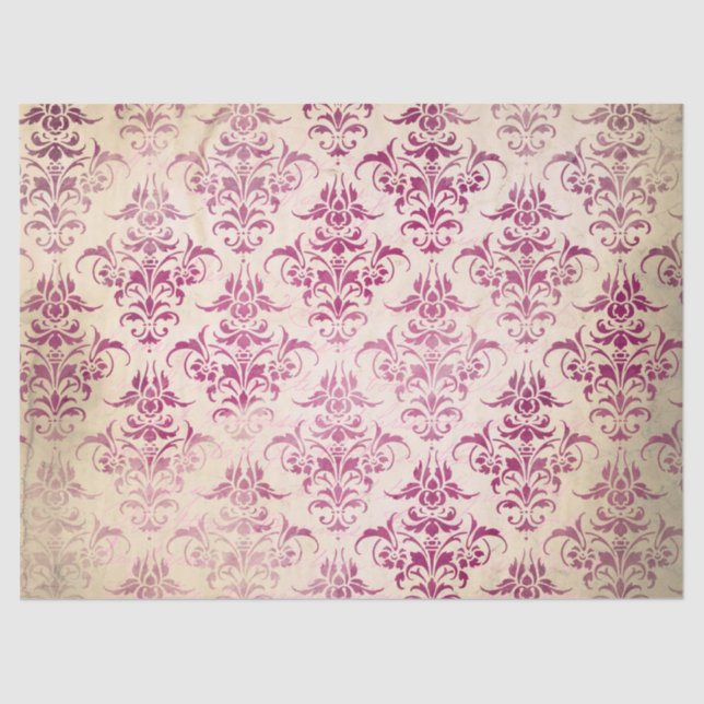 Papier Mousseline Ephemera Burgundy Papier Series Design 18 (Recto)