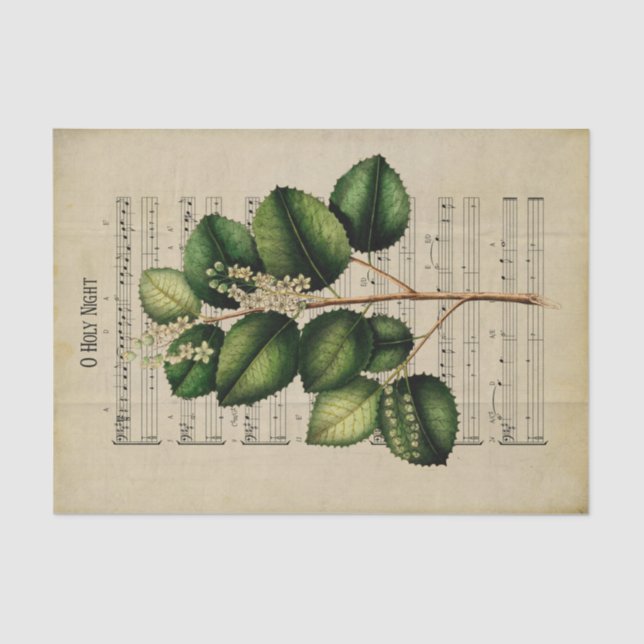 Papier Mousseline Ephemera Christian Chanson O Holy Night Decoupage (Recto)