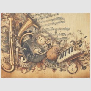 Papier Mousseline Ephemera Découpage Mobilier Scrapbooking Musique