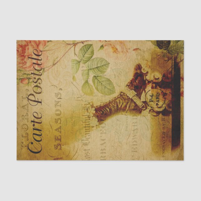 Papier Mousseline Ephemera Femme Jambe Avec Lame À Rouleau Découpage (Recto)