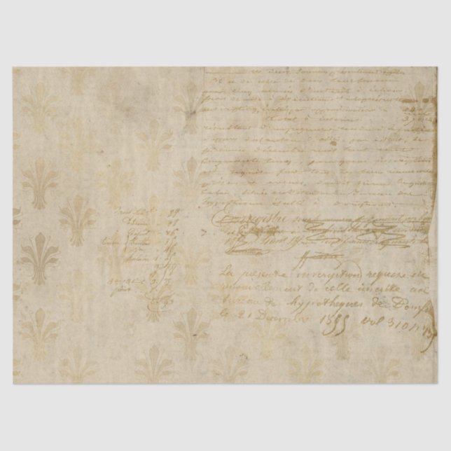 Papier Mousseline Ephemera French Paper Series Design 6 (Recto)