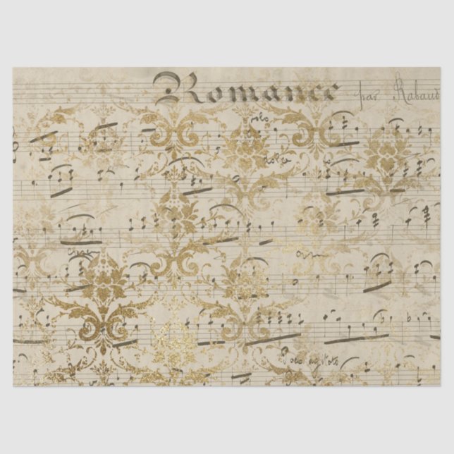 Papier Mousseline Ephemera Gold Paper Series Design 10 (Recto)