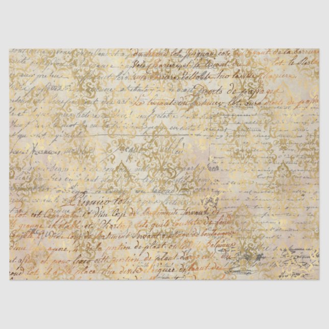 Papier Mousseline Ephemera Gold Paper Series Design 12 (Recto)
