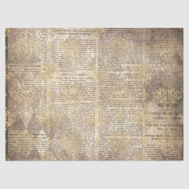 Papier Mousseline Ephemera Gold Paper Series Design 20 (Recto)