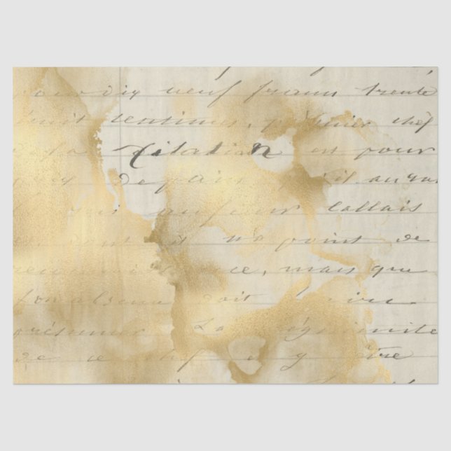 Papier Mousseline Ephemera Gold Paper Series Design 3 (Recto)