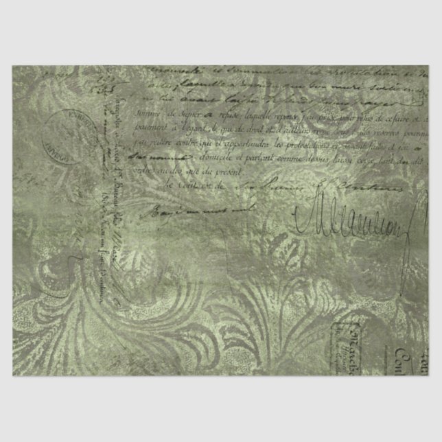 Papier Mousseline Ephemera Green Paper Series Design 16 (Recto)