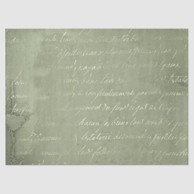 Papier Mousseline Ephemera Green Paper Series Design 22 (Recto)