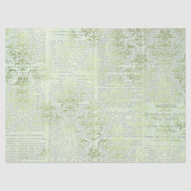 Papier Mousseline Ephemera Green Paper Series Design 25 (Recto)
