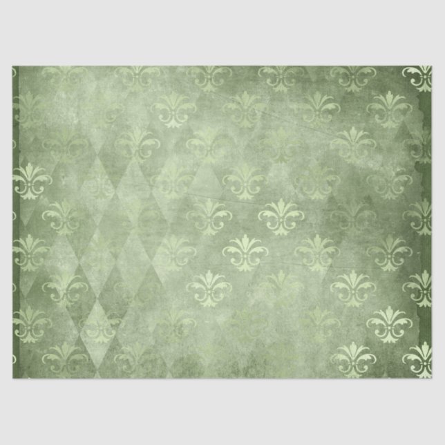 Papier Mousseline Ephemera Green Paper Series Design 5 (Recto)