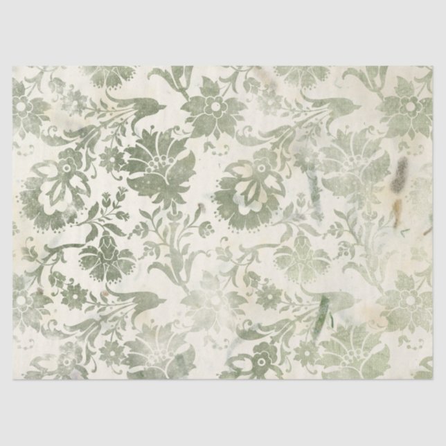 Papier Mousseline Ephemera Green Paper Series Design 8 (Recto)