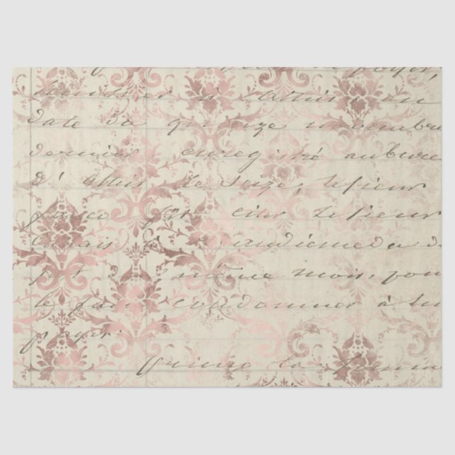 Papier Mousseline Ephemera Rose Gold Paper Series Design 10 (Recto)