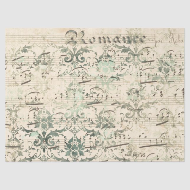 Papier Mousseline Ephemera Sepia Paper Series Design 12 (Recto)