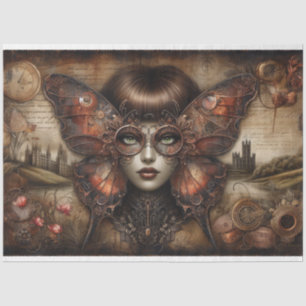 Papier Mousseline Ephemera Victorian Lady Gothique Papillon Découpag