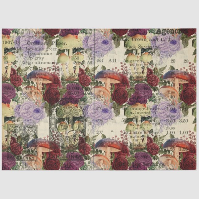 Papier Mousseline Ephémère aux champignons série de design #4 (Recto)