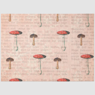 Papier Mousseline Ephémère aux champignons série de design #9