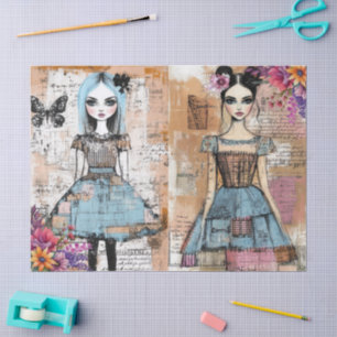 Papier Mousseline Ephémère de la robe Vintage et déprimée