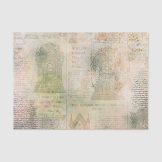 Papier Mousseline Éphémère de l'horloge gothique (Recto)