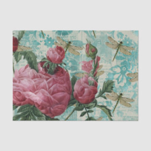 Papier Mousseline Ephémère de libellule rose