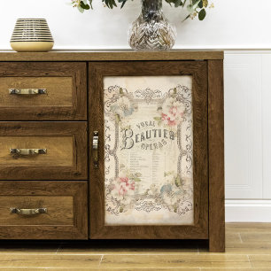 Papier Mousseline Ephémère de l'Opéra Floral vintage Découpage