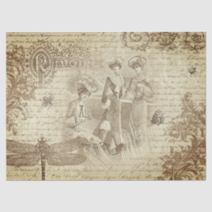 Papier Mousseline Ephémère de mode Vintage antique