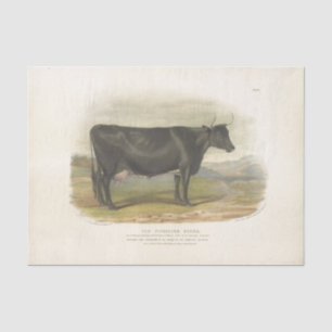 Papier Mousseline Éphémère de vache noire Découpage Ferme Vintage