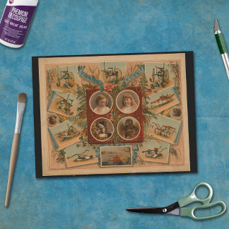 Papier Mousseline Éphémère découpage d'outils de labour de fermier