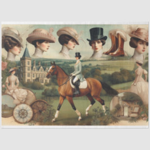 Papier Mousseline Éphémère Découpage équestre victorienne