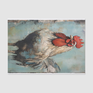 Papier Mousseline Ephémère Découpage Vintage Art Coq de poulet