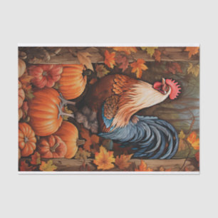 Papier Mousseline Ephémère Découpage Vintage Art Coq de poulet