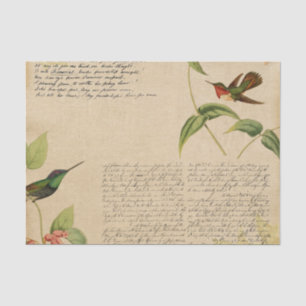 Papier Mousseline Ephémère des colibris vintages