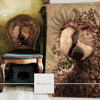 Papier Mousseline Ephémère d'oiseaux perroquets papier de tissus fle