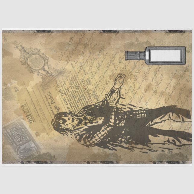 Papier Mousseline Ephémère du Motif de script Zombie Déplaisant Hall (Recto)