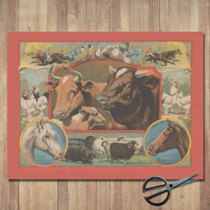 Papier Mousseline Éphémère et découpage des animaux de ferme