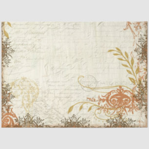 Papier Mousseline Ephémère Orange de moutard de automne Script Décou