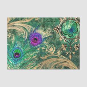 Papier Mousseline Ephémère Peacock Feathers