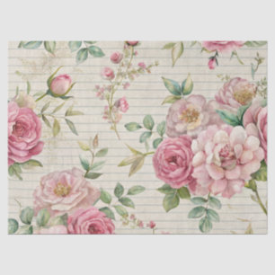 Papier Mousseline Ephémère rose florale Élégante Vintage inspirée