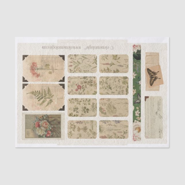 Papier Mousseline Ephémère vintage n° 2 (Recto)