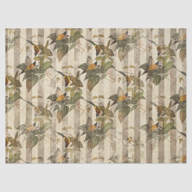 Papier Mousseline Ephémérite Birds Series Design Sept (Recto)