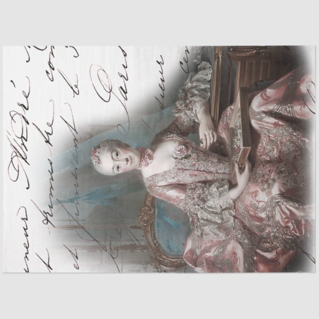 Papier Mousseline Éphémisme royal du XVIIIe siècle français (Recto)