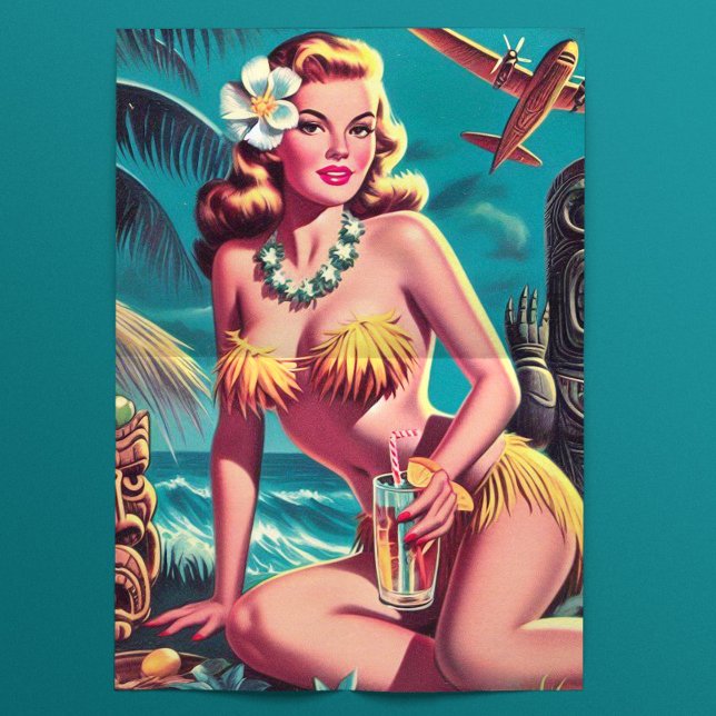 Papier Mousseline Épinglette Tiki Vintage (Créateur téléchargé)
