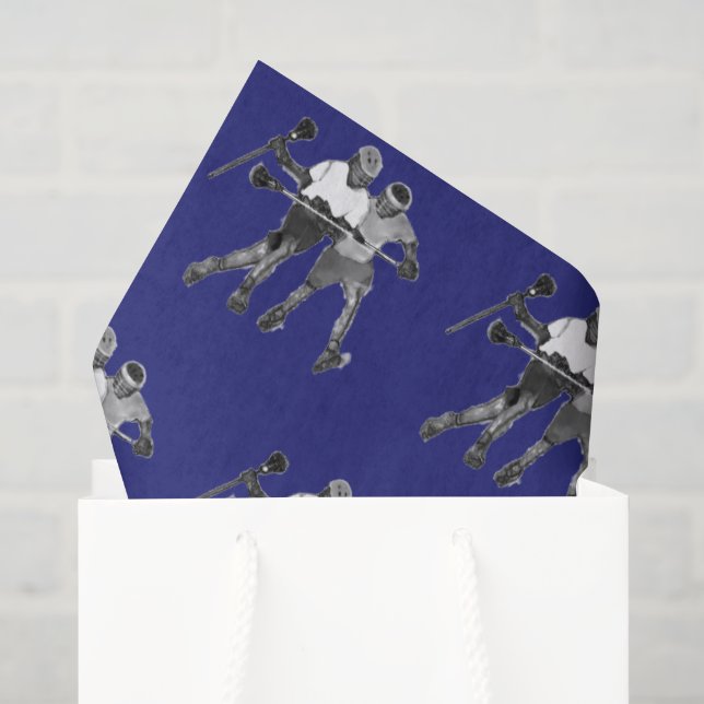 Papier Mousseline Équipe de crosse Bleue (Sac cadeau)