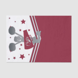 Papier Mousseline Équipe de pom-pom girls Maroon & Silver Stars