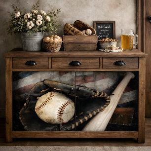 Papier Mousseline Équipement de baseball vintage en découpage